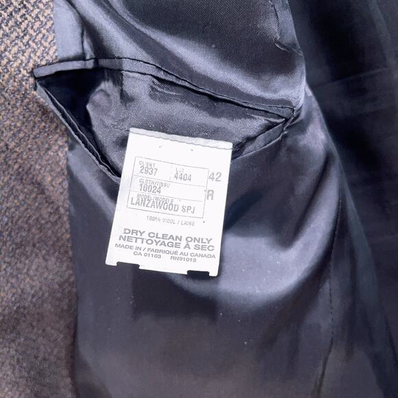 Jack Victor Wool Luxe Tweed Sport Coat Jacket Taupe Brown Two Button Mens 42R - Picture 8 of 8